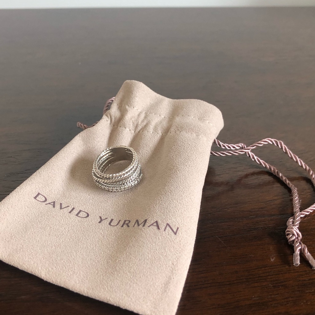 David Yurman Silver Twisted Cable Stackable Ring